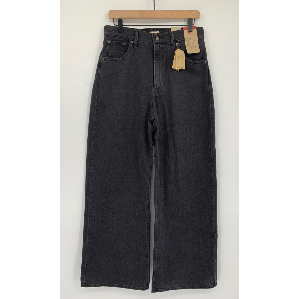 Levis Cinch Baggy Jeans Women 29 Black Wide Leg Cotton Denim Pants NEW